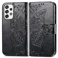 Fashion Charming Butterfly Pattern PU+TPU Phone case with Wallet Card Holder for Samsung Galaxy A11 A21 A31 A51 A71 A20 A30 A40 A50 S 4G 5G Cover Skin-Friendly Shockproof Bumper(Black,A31)