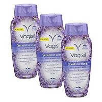 Vagisil Feminine Wash for Intimate Area Hygiene, Scentsitive Scents, pH Balanced and Gynecologist Tested, Lavender Wildflower, 12 oz (Pack of 3), Packaging May Vary