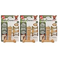 Ethical Pet 3 Pack of Bam-Bones Plus Durable Chew Toys for Dogs, Small, Chicken Flavor