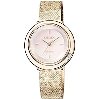 Citizen EM0643-92X Eco Drive Ambiluna Women's Wristwatch, Gold, gold, watch