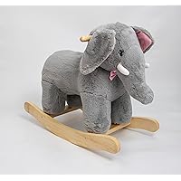 Rocking Animal for Children “Ellie” The Elephant Rocking Horse Rocker. Comes with Removable Pink and Blue Bows