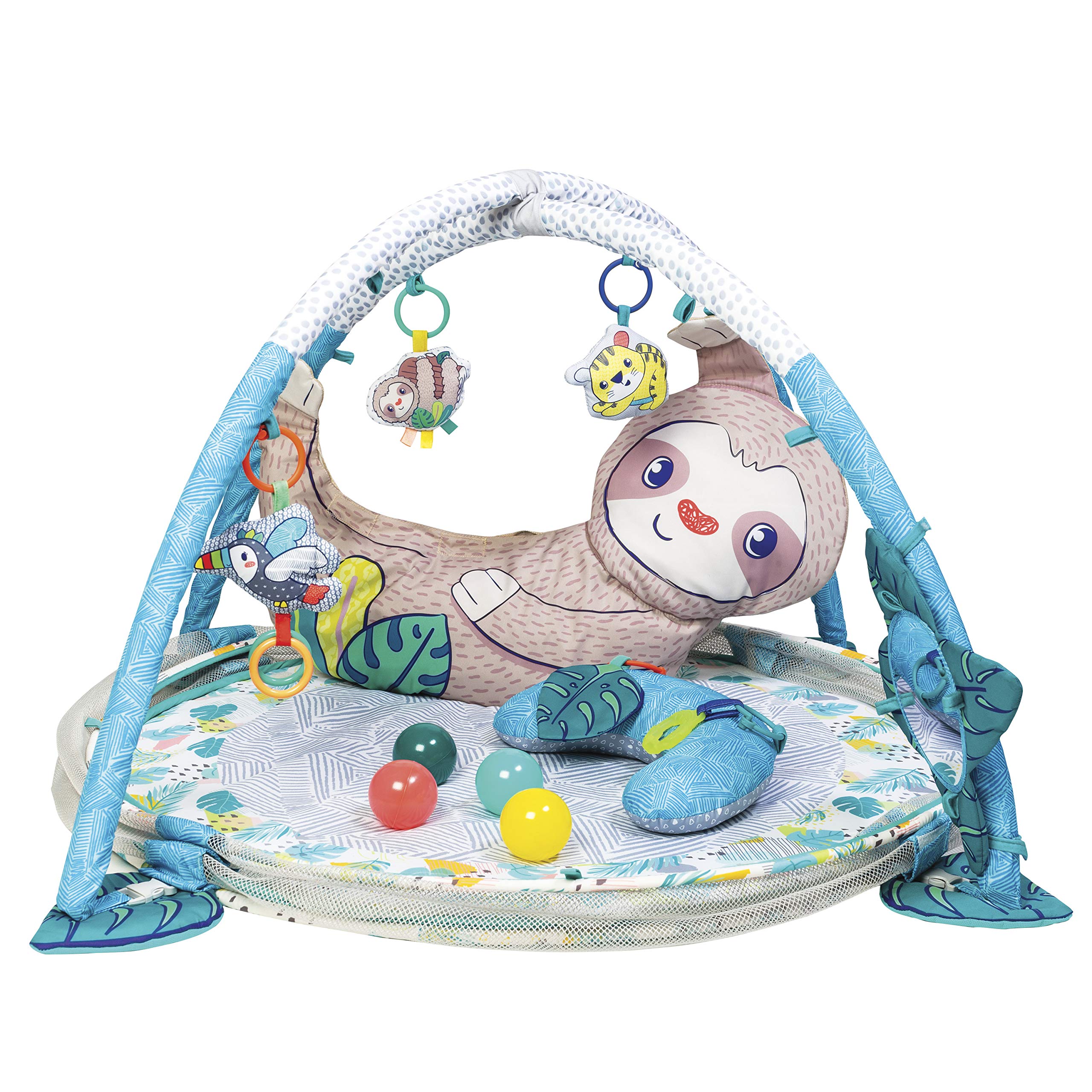 Infantino 4-in-1 Sloth Jumbo - Combination Baby Activity Gym and Ball Pit for Sensory Exploration and Motor Skill Development, for Newborns, Babies and Toddlers