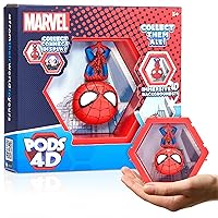 WOW! PODS 4D Marvel Spiderman - Unique Connectable & Collectable Spiderman Figure, Wall/Shelf Display Toy Figure, Easter Basket Stuffers, Spider Man Toys, Spider-Man Action Figures, Marvel Toys/Gift