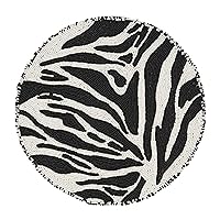 Saro Lifestyle Wild Stripes Beaded Zebra Placemat (Set of 4), Black/White, 14