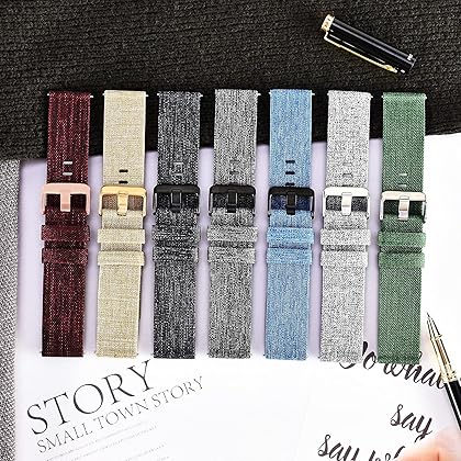 BEAFIRY Canvas Quick Release Watch Band 20mm 22mm 24mm Nylon Watch Strap for Men Sturdy Breathable Replacement Watchband for Women