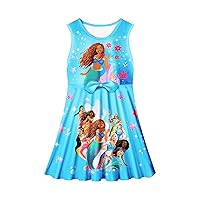 Princess Dress Toddler Little Girls Movie Cartoon Dress Home Casual Wear for Kids 2-8 Years