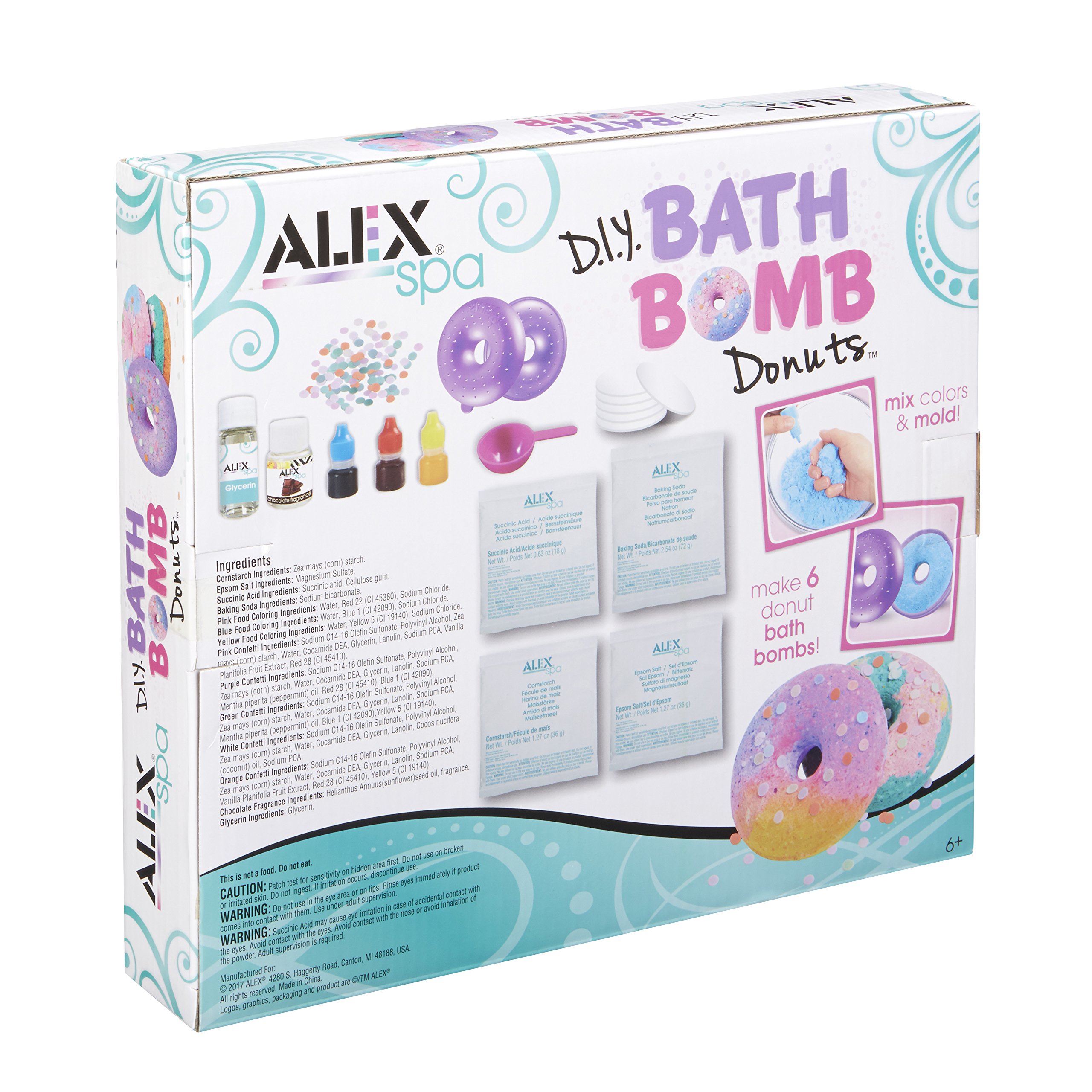 Alex Spa DIY Bath Bomb Donuts Kids Bath Bomb Soap Kit