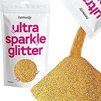 Premium Ultra Sparkle Glitter Multi Purpose Metallic Flake for Arts Crafts Nails Cosmetics Resin Festival Face Hair - Gold Holographic - Ultrafine (1/128
