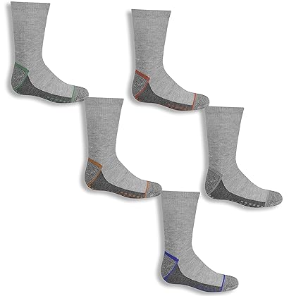 Fruit of the Loom Boys' Big 6-Pair Half Cushion Crew Socks