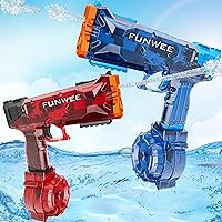 2 Pack Electric Water Guns, Full Automatic Electric Squirt Gun High Capacity 500+ Water Blasts, 28-32 FT Range Water Pistol Blaster Soaker, Summer Outdoor Pool Auto Water Toy for Adult Kid