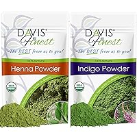 Davis Finest Henna Indigo Hair Dye (500 g) - 250g Organic Henna Powder + 250g Indigo Powder for Natural Hair Color/Beard Dye, PPD-Free