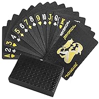 Deck of Playing Cards, Poker Cards Black Waterproof Playing Cards, Card Deck Cool Deck of Cards, Fancy Plastic Playing Cards for Card Games Parties