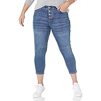 Avenue Women's Plus Size Jean Crop Exp Button