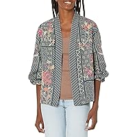 Johnny Was Women's Denim Embroidered Kimono