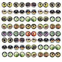 6MM（1/4 inches) 100PCS Owl Snake Lizard Animal Eyes Glass Cabochon for Clay Doll Making Sculptures Props Craft DIY Findings Jewelry Making