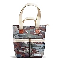 Fit & Fresh Foundry Wine Carrier Bag & Soft Cooler Bag Insulated Leak Proof, Large Soft Sided Cooler Bag, 6 Bottle Wine Bag with Removable Divider for Beach, Picnics, and Travel, Camo