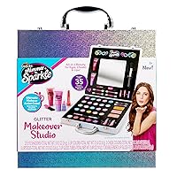 Shimmer 'n Sparkle Glitter Makeover Studio Beauty Kit – All-in-One Beauty for Eye, Cheeks and Lips for Ages 8 and Up