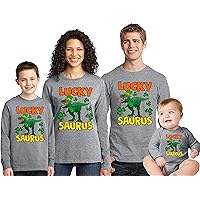 Saint Patrick's Day Lucky Saurus Matching Family Long Sleeve Shirt