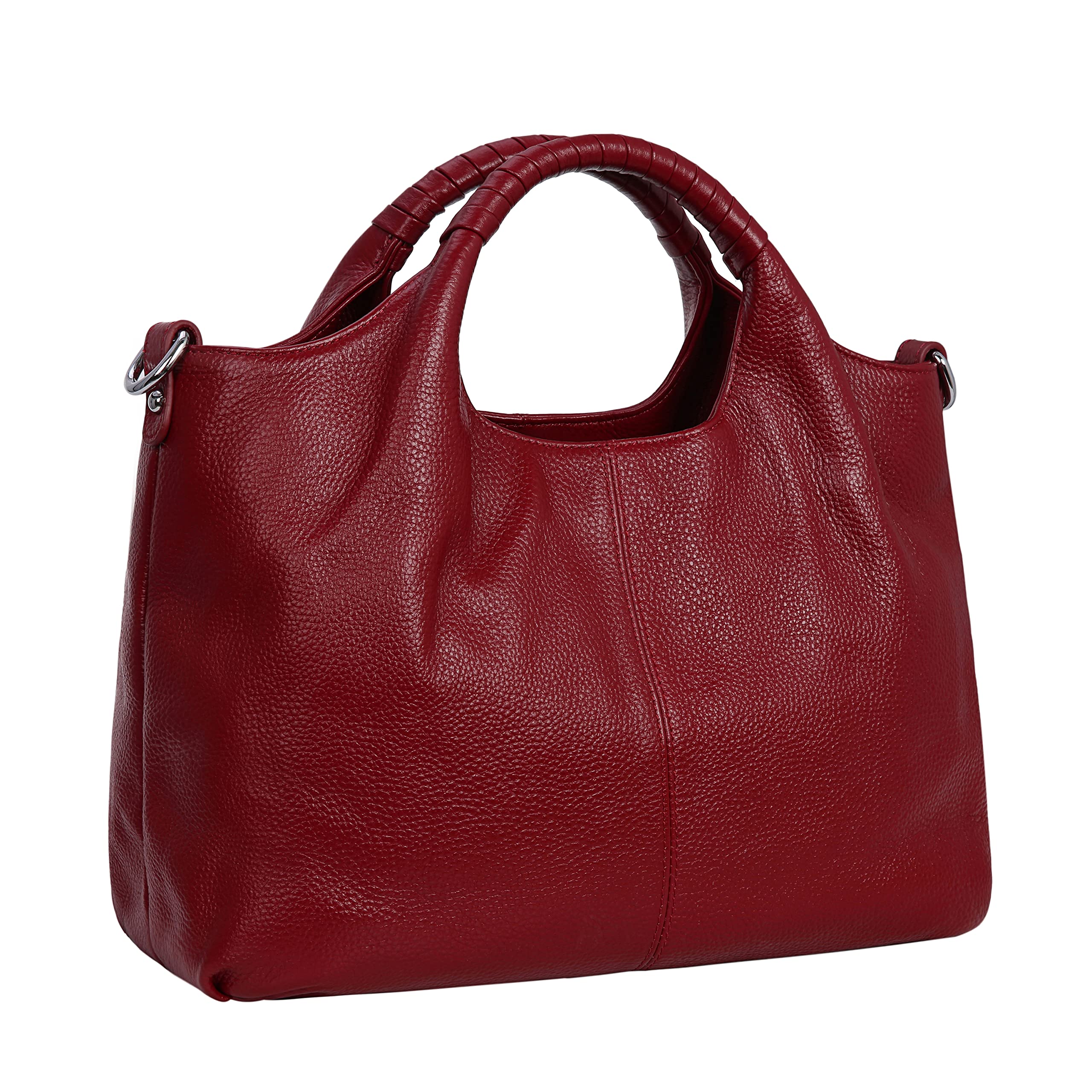 Iswee Genuine Leather Top Handle Purse Satchel Bag Designer Shoulder Bag Tote Ladies Crossbody Bag for Women