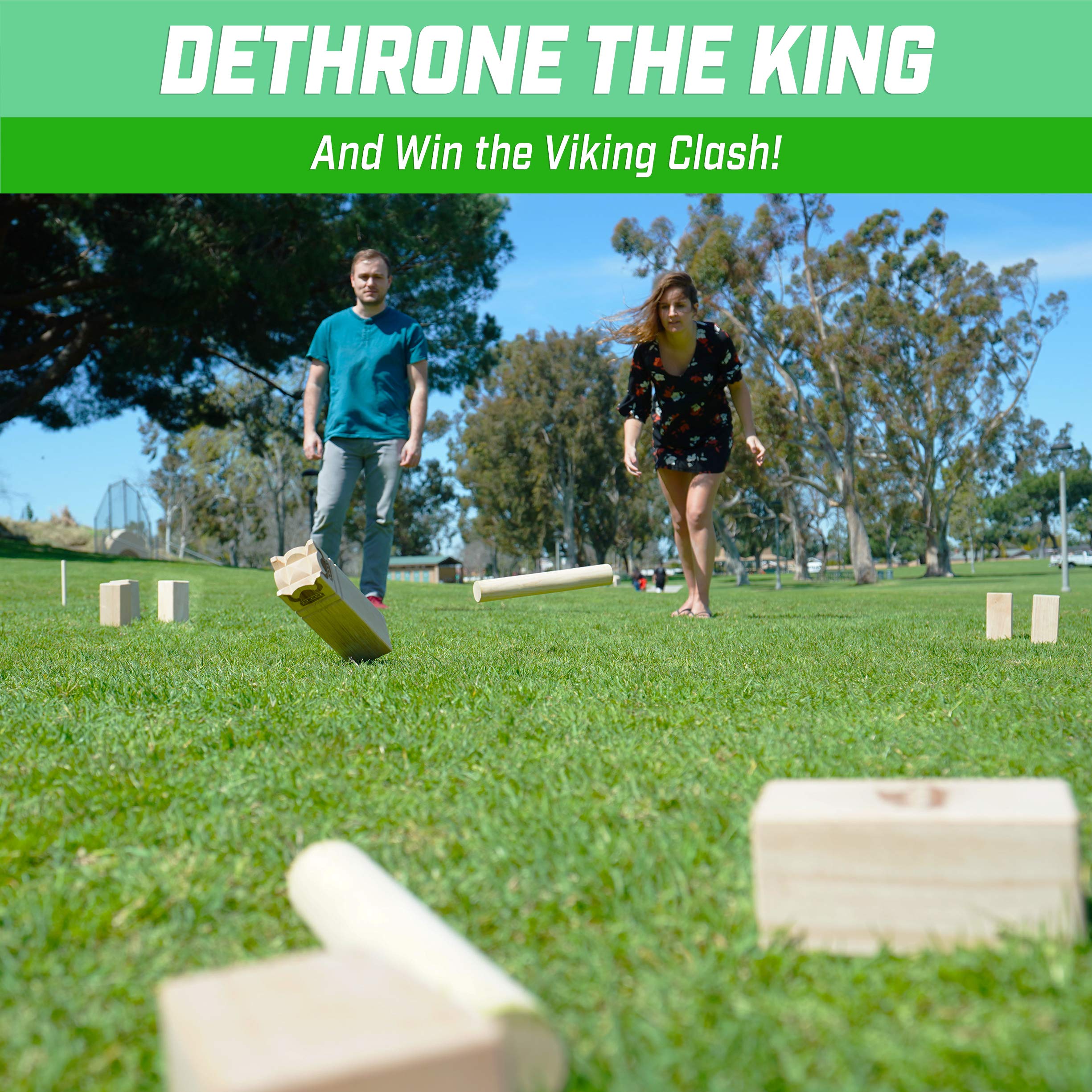 GoSports Size Kubb Viking Clash Toss Game Set for Kids & Adults