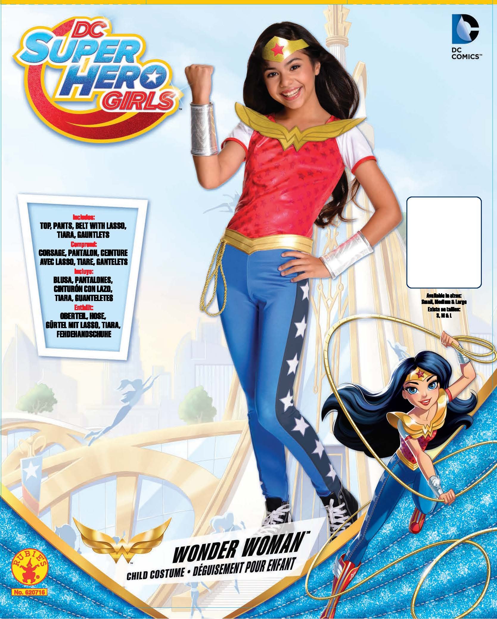 Rubie's Costume Kids DC Superhero Girls Deluxe Wonder Woman Costume Red/Blue, Small