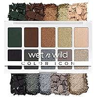 wet n wild Color Icon 10-Pan Eyeshadow Makeup Palette, Blue Lights Off, Long Lasting, Shimmer, Metallic, Glittery, Matte, Rich Smooth Pigment, Cruelty Free