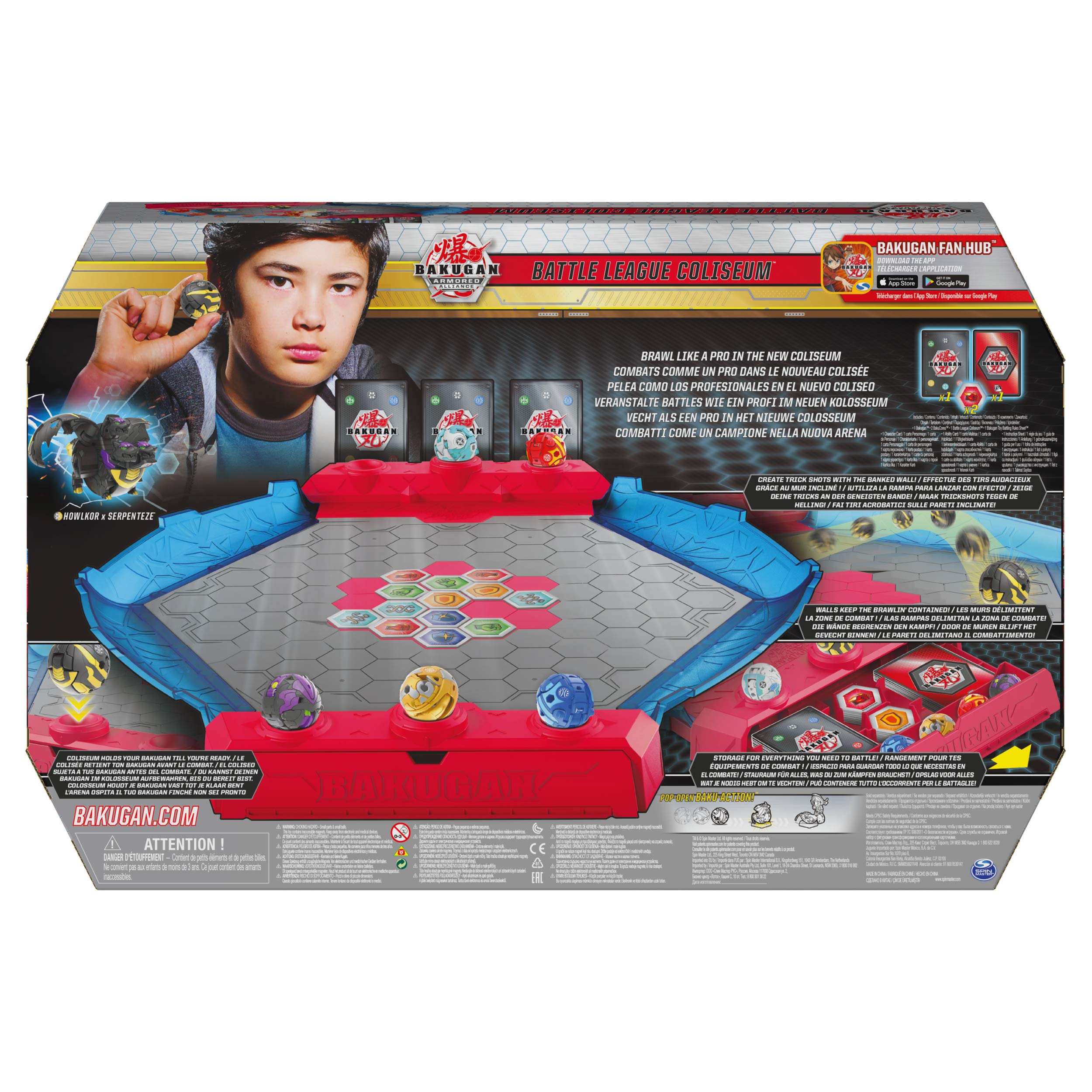 Bakugan Battle League Coliseum, Deluxe Game Board with Exclusive Fused Howlkor x Serpenteze, Kids Toys for Boys Ages 6 and Up