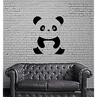 Large Wall Decal Animal Cheerful Baby Panda Cartoon Kids Room Vinyl Stickers (ed444) Dark Blue