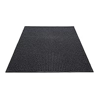Genuine Joe EG020304 EcoGuard Indoor Wiper Floor Mat, Recycled Plastic and Rubber, 2' Width, 3' Length, Charcoal