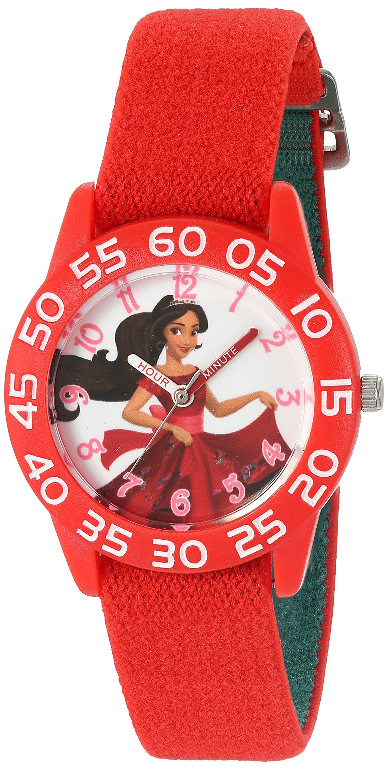 Disney Girl's 'Elena of Avalor' Quartz Plastic and Nylon Watch, Color:Red (Model: W003030)