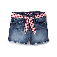 The Children's Place Girls' Belted Denim Shorts