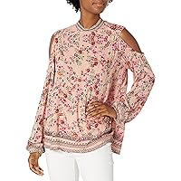 Angie Women's High Neck Cold Shoulder Top