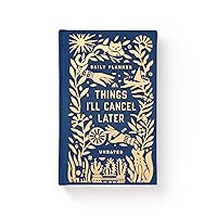 Things I’ll Cancel Later – Undated Mini Planner Vintage Library Book Inspired with Embossed Gold Foil Artwork Cloth Cover