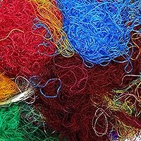 Saree Silk Fiber Multicolor Throwsters Waste for Felting, Spinning Fiber - 100 gm (3.52 oz)