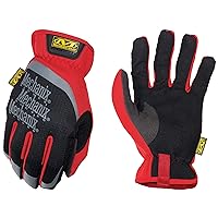 Mechanix Wear: FastFit Work Glove with Elastic Cuff for Secure Fit, Performance Gloves for Multi-Purpose Use, Touchscreen Capable Safety Gloves for Men (Red, Large)