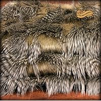 Brown Feather Fur Throw Blanket/Brown and Tan Multi Feather Pattern/Plush Cuddle Faux Fur and Minky / 5 Ft X 6 Ft/Softest Minky Lining/New