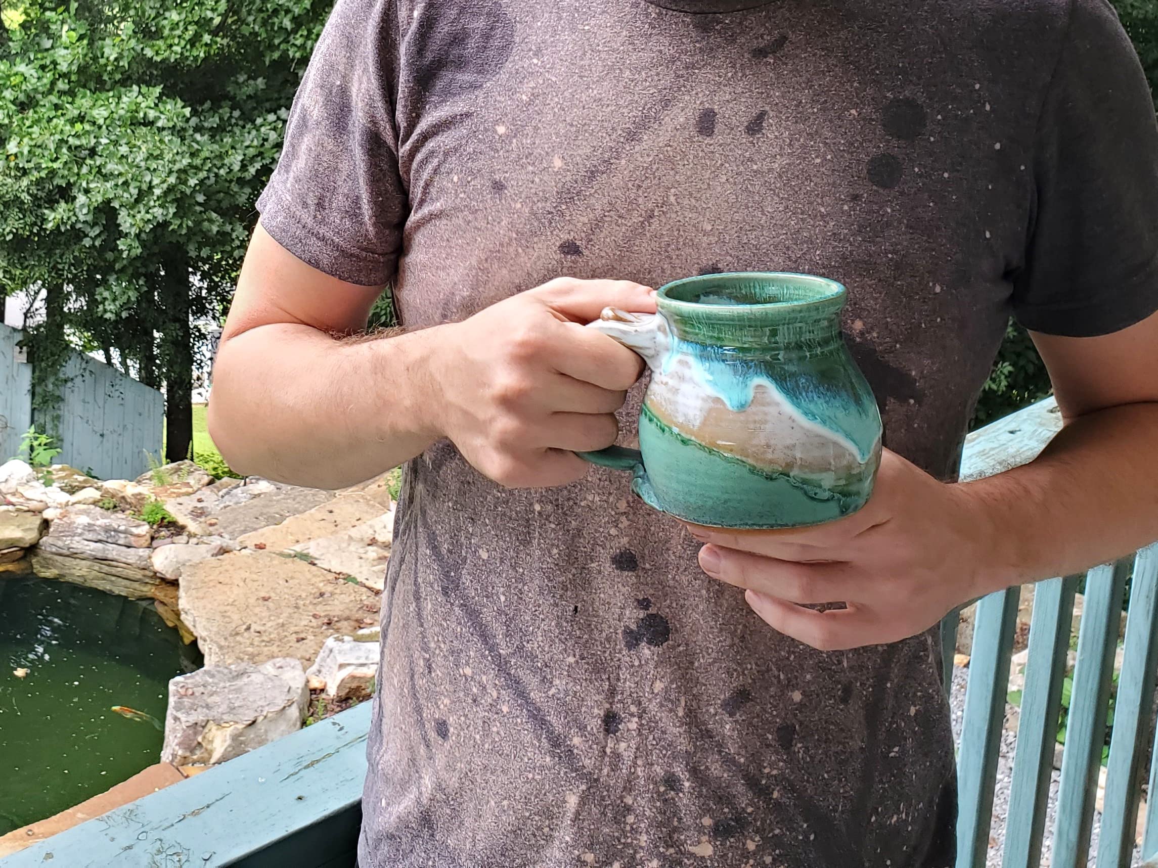 Turquoise Falls Mug Hand Thrown North Carolina Pottery Coffee Cup