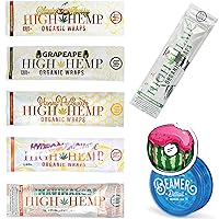 25 Packs (50 Total Wraps) Variety Pack of Organic Wraps with Filter Tip + Beamer 3-Piece 63mm Acrylic Grinder with Storage Compartment + Beamer Smoke Sticker