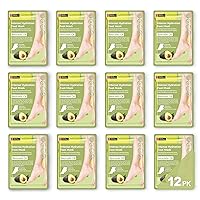 Original Derma Beauty Foot Mask 12 Pairs Intense Hydration Avocado Oil Moisturizing Foot Mask Set Body Exfoliator Callus Remover Foot Masks Foot Bath Pedicure Supplies for Beauty & Personal Care