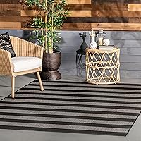 nuLOOM Alexis Striped Indoor/Outdoor Accent Rug, 2x3, Black