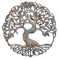 Top Brass Twisted Tree of Life Wall Plaque 11 5/8 Inches Decorative Spiritual Celtic Garden Art Sculpture
