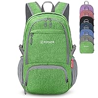 ZOMAKE 25L Packable Backpack for Women Men - Small Lightweight Hiking Daypack for Travel - Tear Resistant Foldable Day Pack for Camping Outdoor Sports(Light Green)