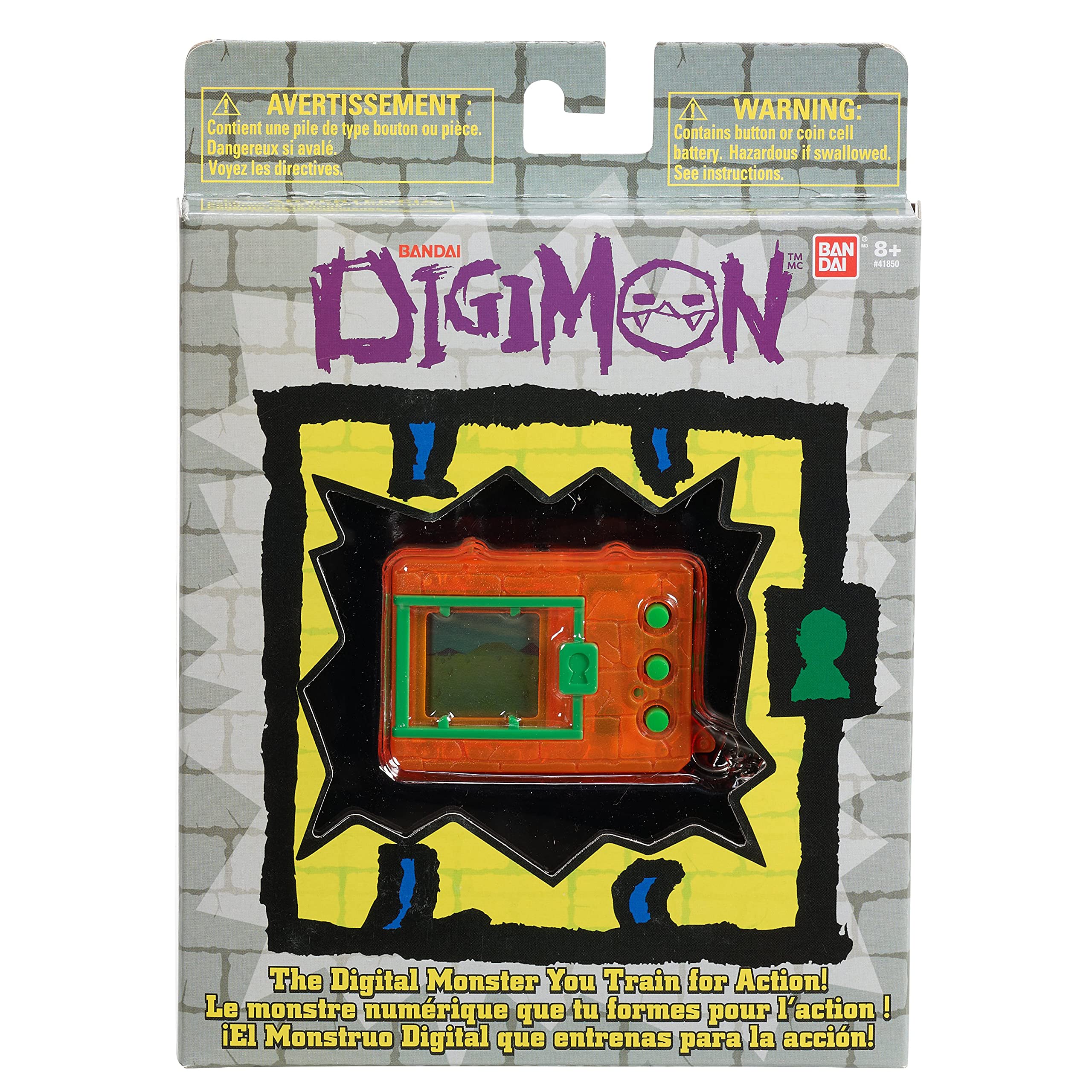 Digimon Bandai Original Digivice Virtual Pet Monster - Translucent Orange