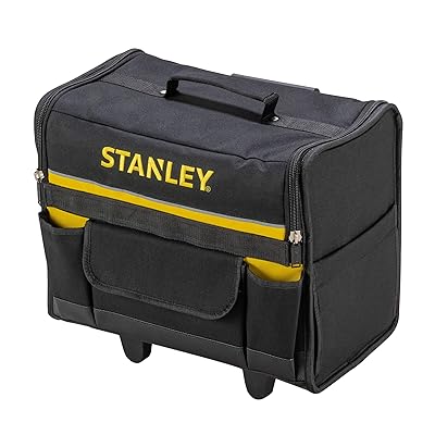 STANLEY 18 Inch Soft Tool Bag on Wheels in Resistant 600 x 600 Denier with  Removable Dividers for Drill Storage 1-97-515