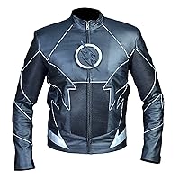 Mens Black Hunter Zolomon Zoom Costume Leather Jacket - Speedster Leather Jacket