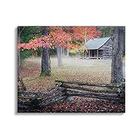 Stupell Industries Log Cabin Woody Autumn Foliage Canvas Wall Art, Design by Rick Berk