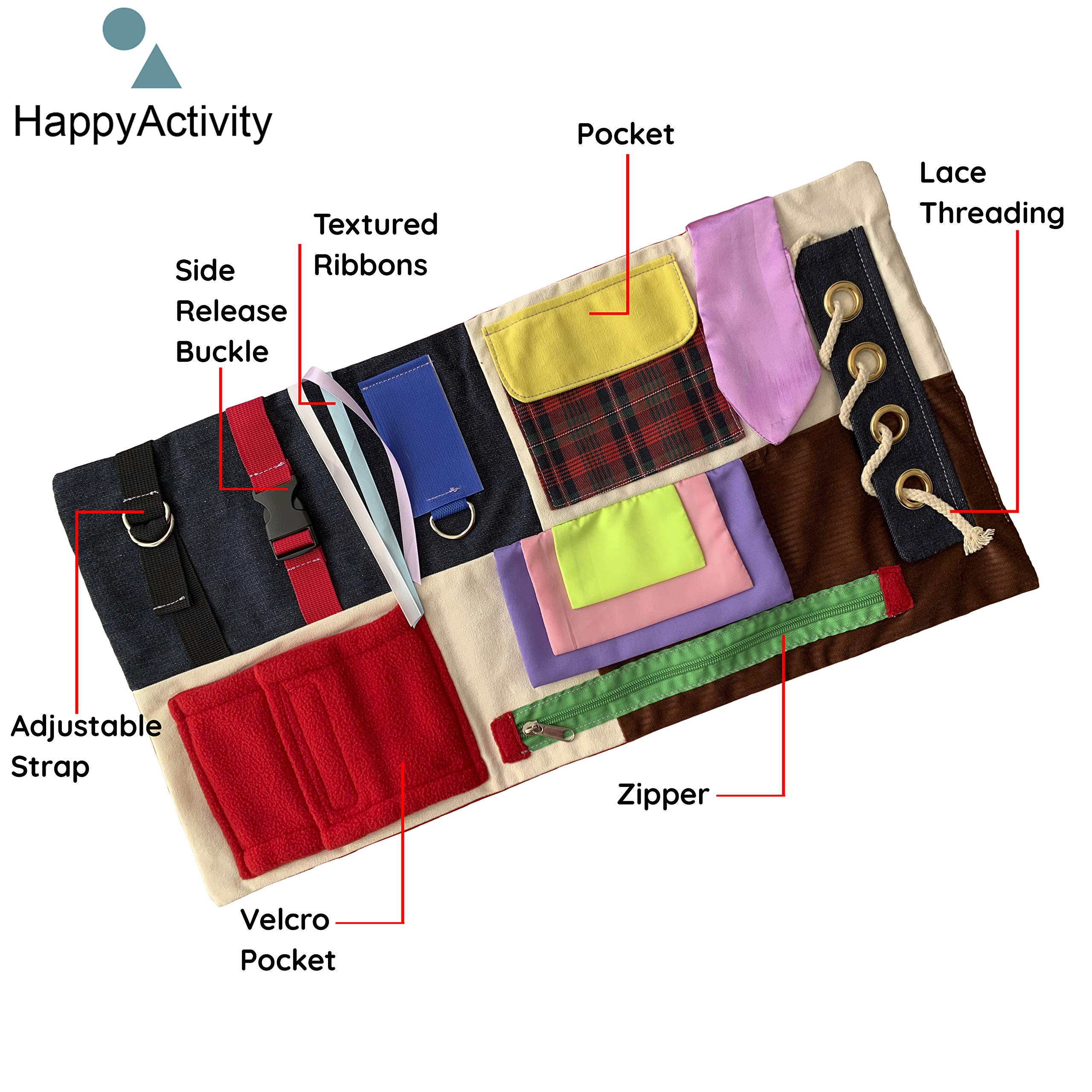 Anxiety Relief Dementia Activities for Seniors Fidget Blanket for Alzheimer's Patients Activity Pad for Memory Loss Aids