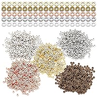 1000Pcs Flat Round Rondelle Spacer Beads for DIY Crafts,5 Colors Disc Spacer Loose Beads Spacer Beads for DIY Jewelry Making,Bracelet Necklace Earring Crafts