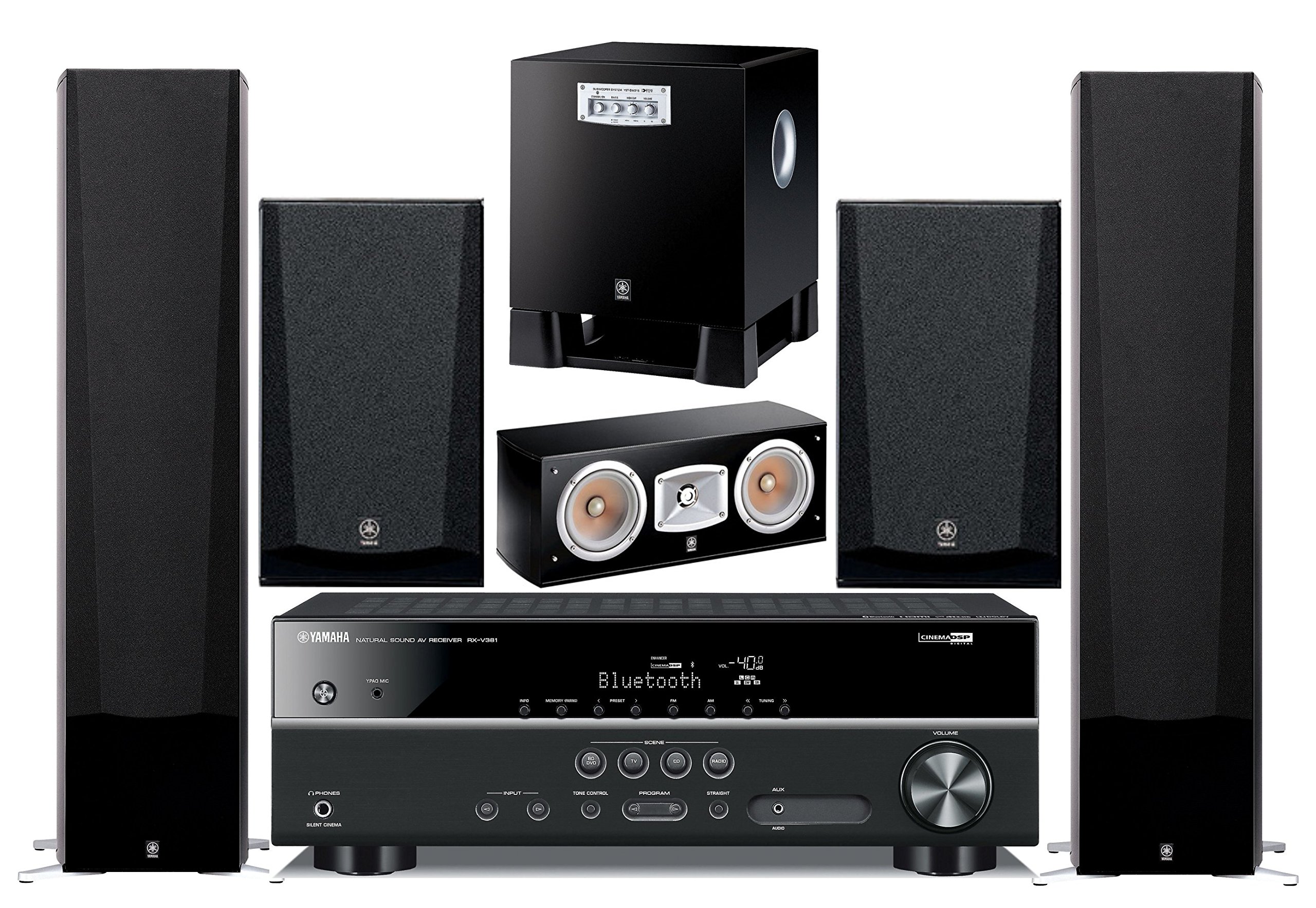 Yamaha 5.1-Channel Wireless Bluetooth 4K 3D A/V Surround Sound Multimedia Home Theater System