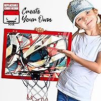 Mini Hoop Basketball Hoop, Kids Sport Basketball Gifts for Boys Teens 3 4 5 6 7 8 9 10 11 12 Over The Door Mini Hoop (Replaceable Backboard Cards Design) Wall-Mounted ‎Door Mount